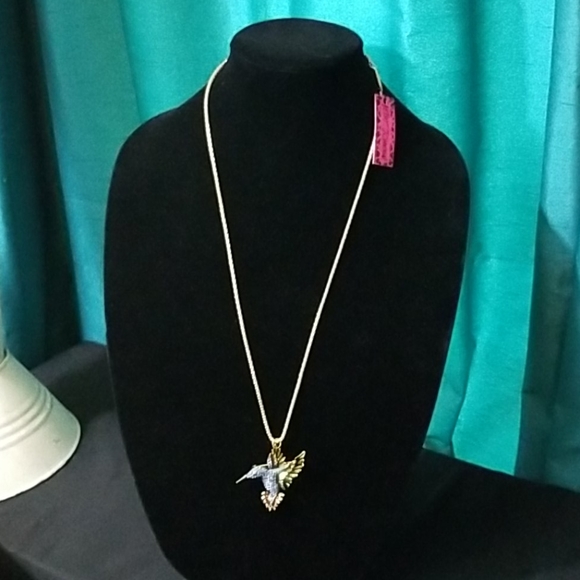 Betsey Johnson Hummingbird Necklace - Picture 2 of 4